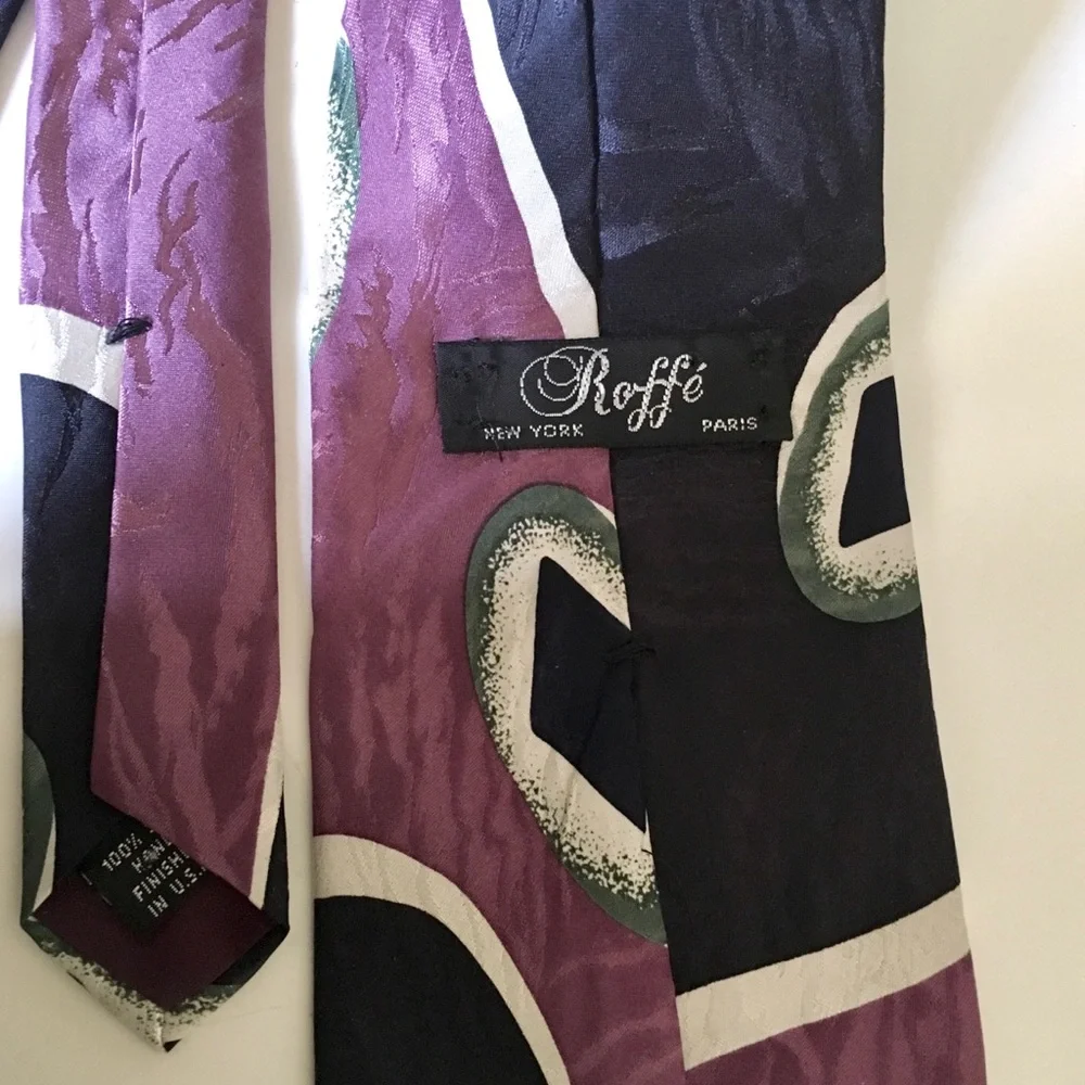 Set of 3 Vintage 1980’s-90’s Men’s Abstract Silk Ties Halston